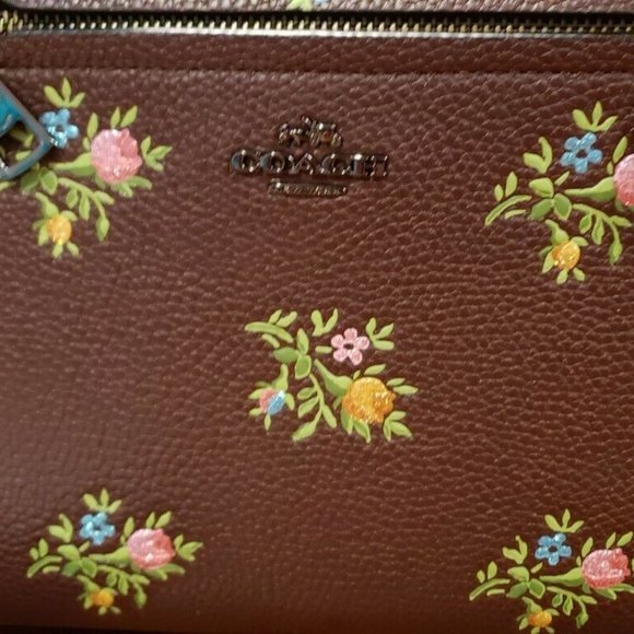 ❤️HTF RARE❤️ COACH CROSS STITCH FLORAL LEATHER PRAIRIE SATCHEL Oxblood - Picture 10 of 13